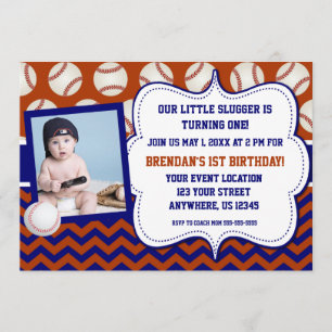 Invitation d'anniversaire de photo de base-ball