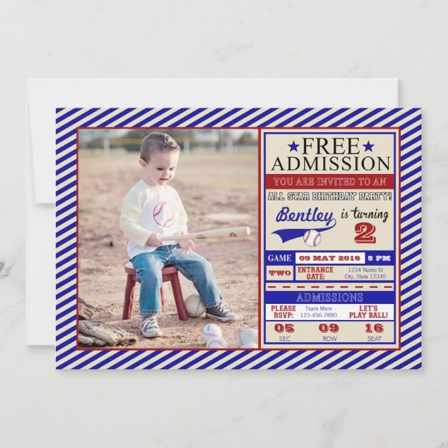 Invitation d'anniversaire de photo de billet de (Devant)