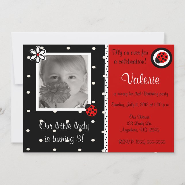 Invitation d'anniversaire de photo de filles de (Devant)