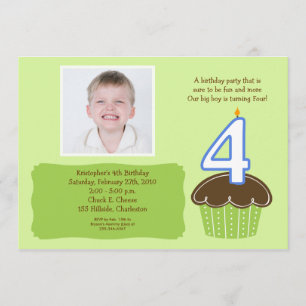 INVITATION d'ANNIVERSAIRE de PHOTO de PETIT GÂTEAU