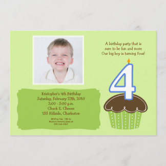 INVITATION d'ANNIVERSAIRE de PHOTO de PETIT GÂTEAU