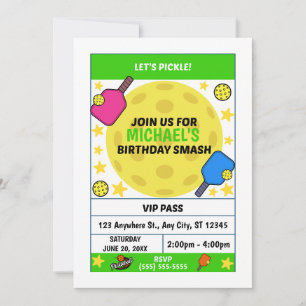 Invitation d'anniversaire de Pickleball