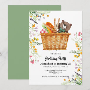 Invitation d'anniversaire de pique-nique pour enfa
