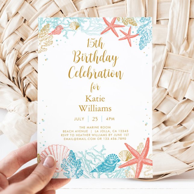 Invitation d'anniversaire de plage (Beach Birthday Invitation)