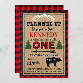 Invitation d'anniversaire de plaid de Buffalo de