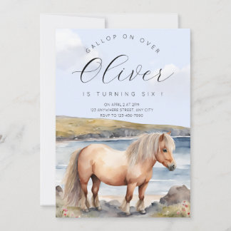 Invitation d'anniversaire de poney Shetland