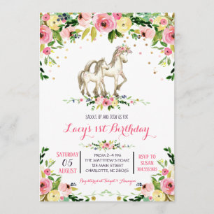 Invitation d'anniversaire de Pony, invitation d'an