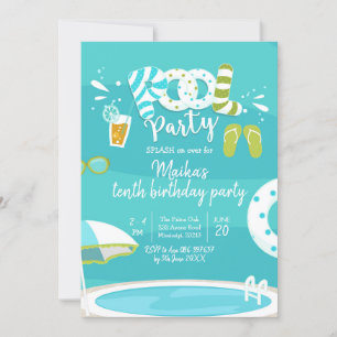 Invitation d'anniversaire de Pool Party pour enfan