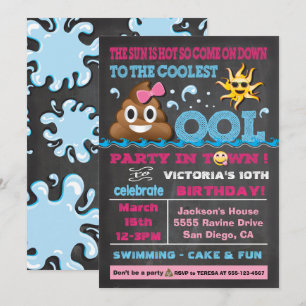 Invitation d'anniversaire de Pooper de réception