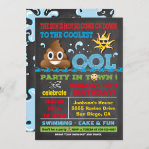 Invitation d'anniversaire de Pooper de réception