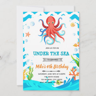 Invitation d'anniversaire de poulpe