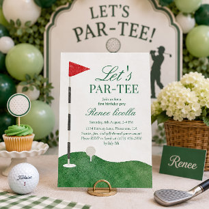 Invitation d'anniversaire de premier golf Let's Pa
