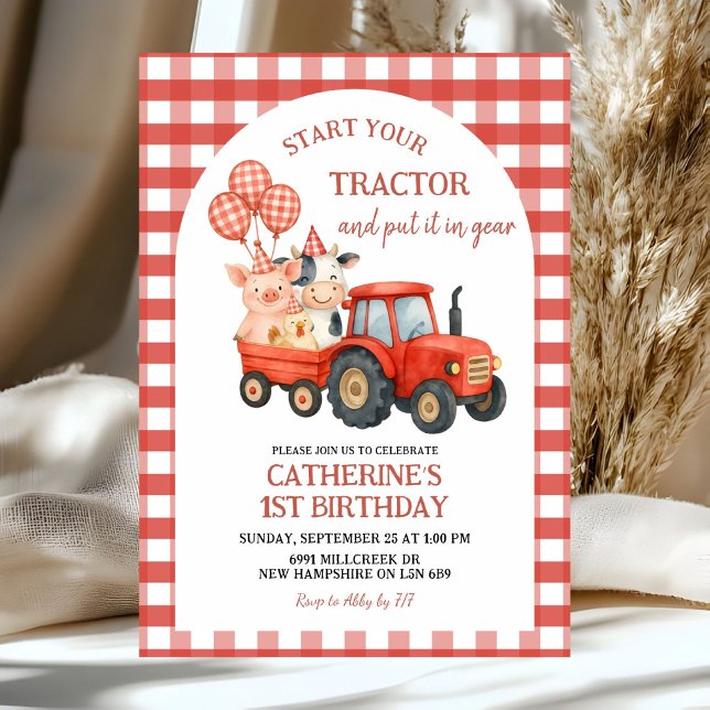 Invitation d'anniversaire de première année de fêt (Créateur téléchargé)