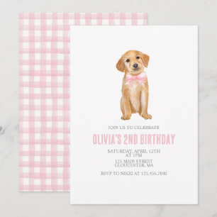 Invitation d'anniversaire de préppy puppy