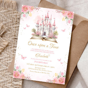 Invitation d'anniversaire de princesse de château 
