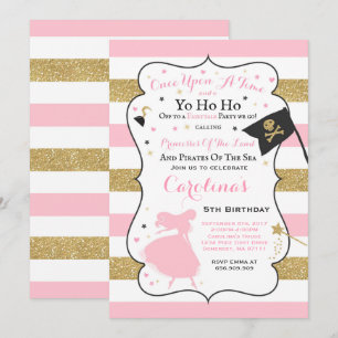 Invitation d'anniversaire de princesse et de