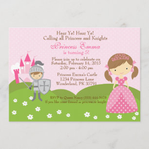 Invitation d'anniversaire de princesse et de cheva