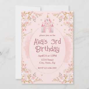 Invitation d'anniversaire de princesse magique A