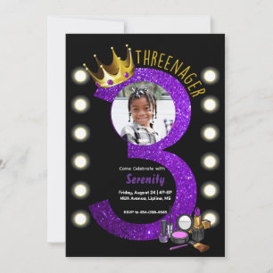 Invitation d'anniversaire de princesse MUA Three-n