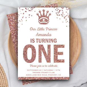 Invitation d'anniversaire de princesse pailletée o