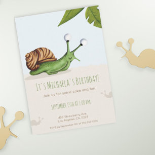 Invitation d'anniversaire de printemps Escargot de