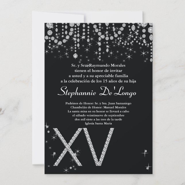 invitation d'anniversaire de Quinceanera du (Devant)