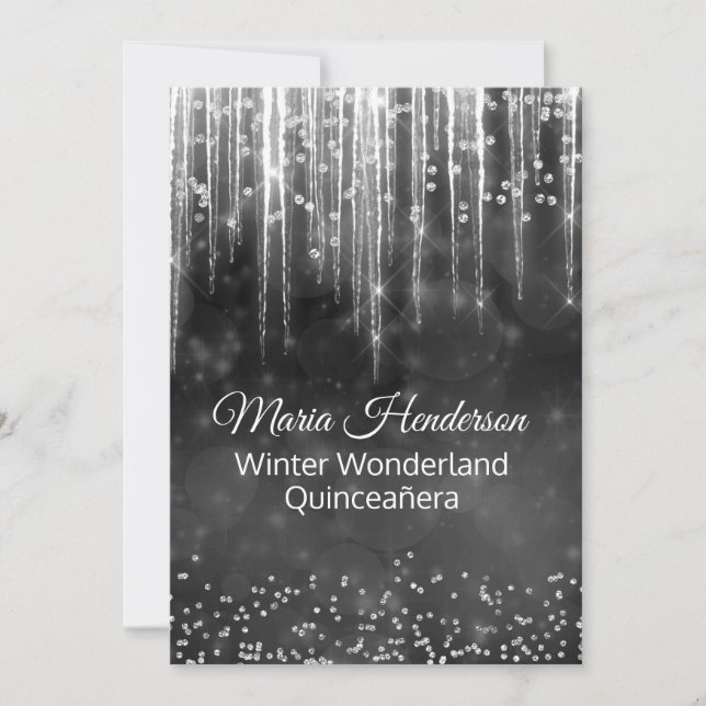 Invitation d'anniversaire de Quinceanera sur la gl (Devant)