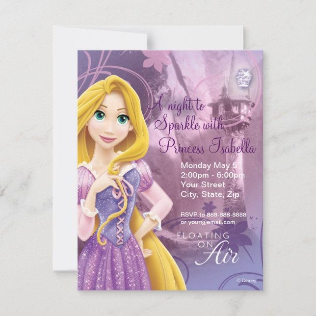 Invitation d'anniversaire de Rapunzel (Devant)