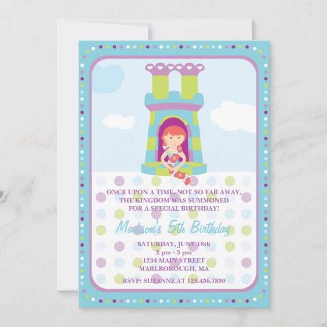 Invitation d'anniversaire de Rapunzel (Devant)