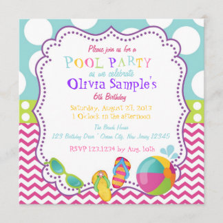 Invitation d'anniversaire de réception au bord de