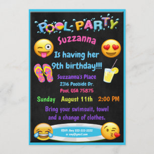 Invitation d'anniversaire de réception au bord de