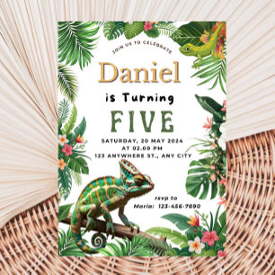 Invitation d'anniversaire de reptile