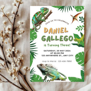 Invitation d'anniversaire de reptile