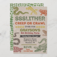 Invitation d'anniversaire de reptile | Partie de r