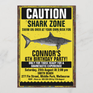 Invitation d'anniversaire de requin