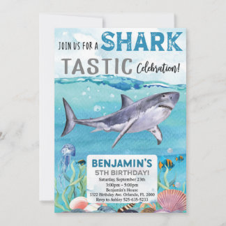 Invitation d'anniversaire de requin