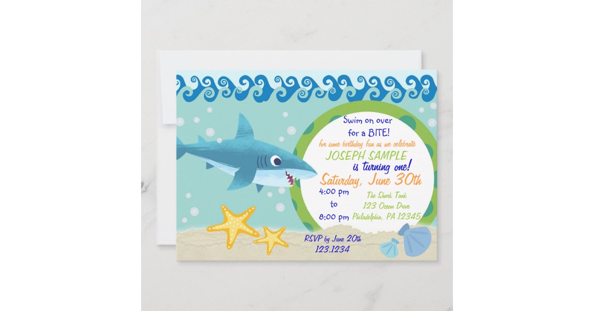 Invitation D Anniversaire De Requin Zazzle Ca