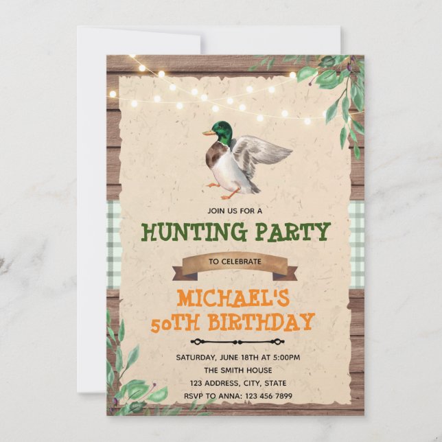 Invitation d'anniversaire de retraite de canard co (Devant)