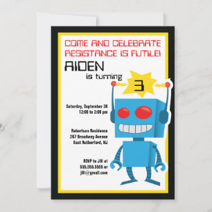 Invitation d'anniversaire de Robot
