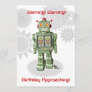 Invitation d'anniversaire de robot