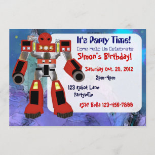 Invitation d'anniversaire de robot