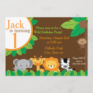 Invitation d'anniversaire de safari