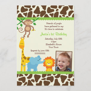Invitation d'anniversaire de safari de jungle