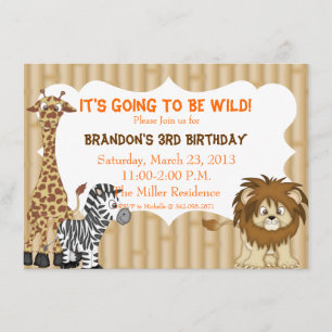 Invitation d'anniversaire de safari de jungle