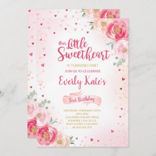 Invitation d'anniversaire de Saint-Valentin Chérie