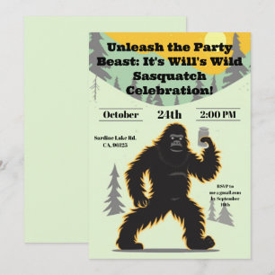 Invitation d'anniversaire de Sasquatch