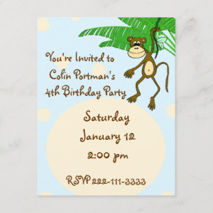Invitation d'anniversaire de singe