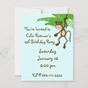 Invitation d'anniversaire de singe