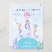 Invitation d'anniversaire de sirène