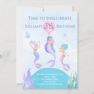 Invitation d'anniversaire de sirène